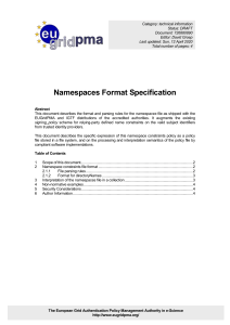 Namespaces Format Specification