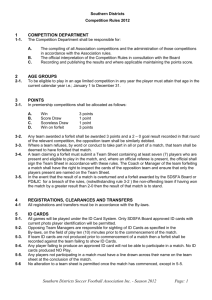 Southern Districts Competition Rules 2012 1 COMPETITION