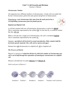 Cell Cycle, Mitosis, and Meiosis (page 275) - WAHS