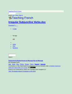 Teaching French - Irregular Subjunctive Verbs