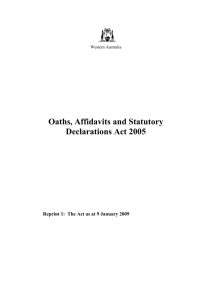 Oaths, Affidavits and Statutory Declarations Act 2005