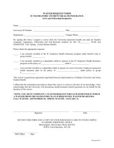 waiver request form - Indiana University