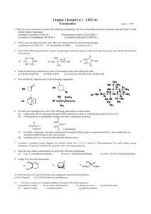 Organic Chemistry (1) CI073-01