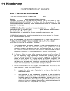 Form of parent company guarantee (Word, 38KB)