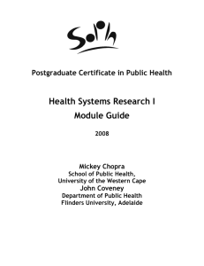 Health Systems Research I
