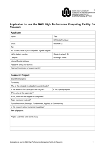 Application to use the NWU High Performance Computing