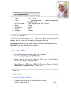 Curriculum Vitae - Faculty of Civil and Environmental Engineering