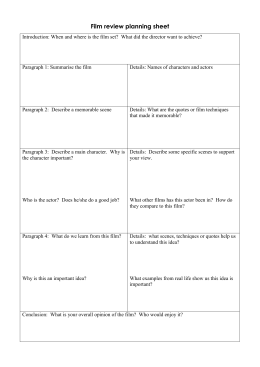 Film Study Worksheet