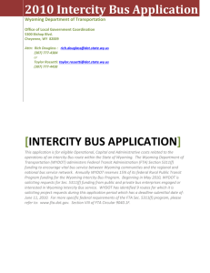 Intercity bus application - Wyoming Department of Transportation