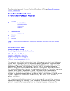Transtheoretical Approach: Crossing Traditional
