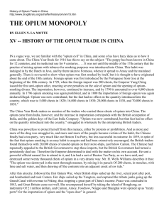 History of Opium Trade in China