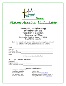 “Making Abortion Unthinkable” Workshop at Concordia Seminary