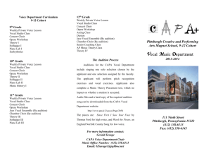 CAPA Vocal 9-12 Brochure - Pittsburgh Public Schools