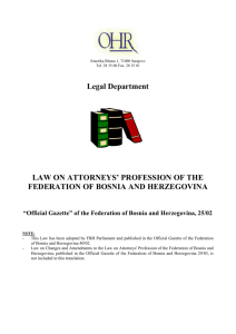 Law on the Attorney's Profession of the Federation of Bosnia and