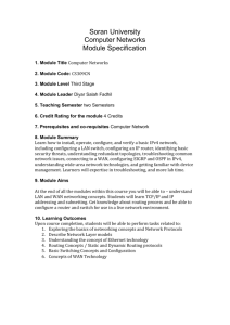 Soran University Computer Networks Module Specification 1