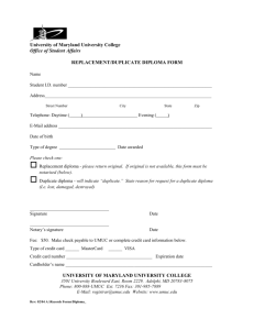Replacement/Duplicate Diploma form (Word document)