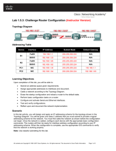 Lab 1.5.3: Challenge Router Configuration