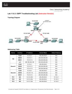 Lab 11.6.3: OSPF Troubleshooting Lab (Instructor Version)