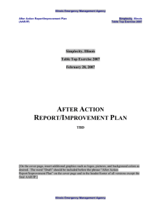 After-Action Report and Improvement Plan Sample