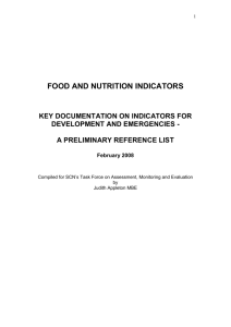 key documentation on nutrition indicators for development