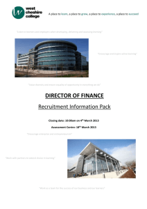 Person Specification – Director of Finance