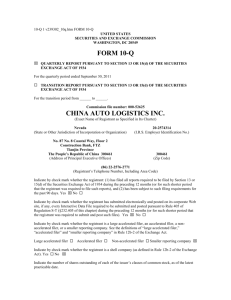 10-Q 1 v239302_10q - China Auto Logistics Inc.
