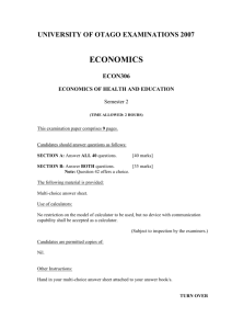 Exam paper in Economics of Health and Education 2007