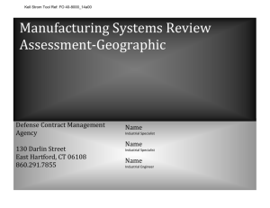 Manufacturing Systems Review Assessment Checklist