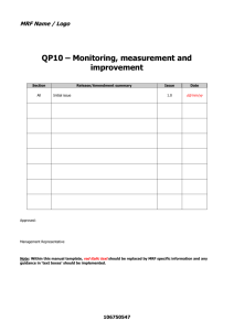 QP10 Monitoring, Measurment and Improvement