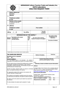 Analysis Request Form