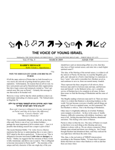 from the rabbi's desk - Young Israel of Forest Hills