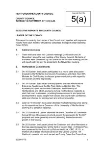 Item 5 - Executive Report - Hertfordshire County Council