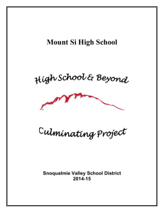 Mount Si High School Culminating Project