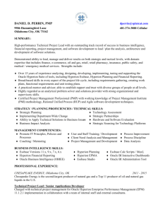 Resume for Daniel Perrin business intelligence, technical project