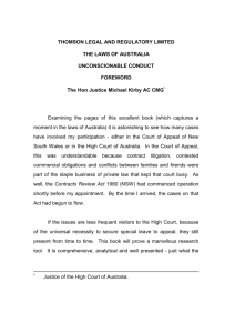 foreword laws of australia unconsciounable conduct nov 2005