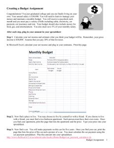 Creating a Budget Assignment