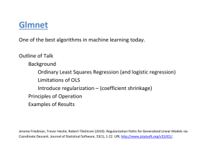 Glmnet One of the best algorithms in machine learning today
