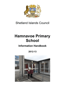 Hamnavoe School Handbook 2012 to 2013