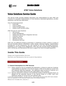 AT&T Service Guide for Voice CPE & Services