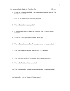 Government-Study Guide for President Test