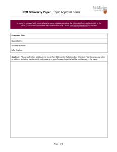 HRM Scholarly Paper Topic Approval Form