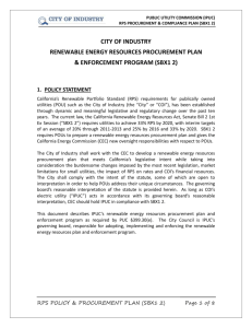 Renewable Energy Procurement Plan