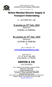 E - Auction Date : 15.07.2010