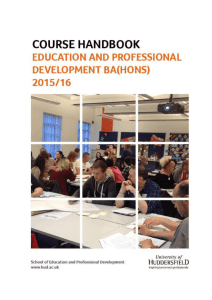 Education and Professional Development BA(Hons)
