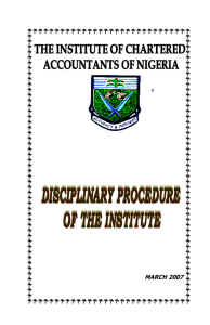 Disciplinary Process - Institute of Chartered Accountants of Nigeria