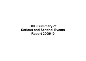 DHB summary of serious and sentinel events final