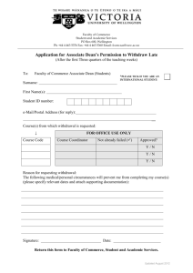 Application for Associate Dean's Permission to Withdraw Late