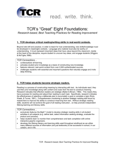 TCR's “Great” Eight Foundations