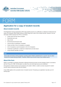 Application for copy of student records