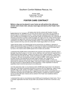 Foster Care Contract - Southern Comfort Maltese Rescue